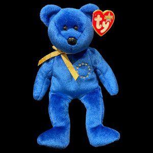 Vintage Ty Beanie Baby 'Unity' Bear, European Exclusive Collectible Beanie